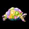 Colorful turtle pop art porrait premium poster isolated decoration