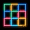 colorful twister game neon glow icon illustration