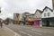 Colorful and typical British houses in Stokes Croft neighborhood in Bristol city