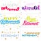 Colorful typography designs of Happy Retirement text