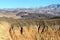 Colorful Ubehebe Crater in sunset in Death Valley National Park, California