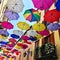 Colorful Umbrella display in Arona Italy