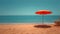 Colorful Umbrella on Sandy Beach