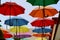 Colorful umbrellas in an alley of Buenos Aires, Argentina