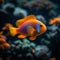 Colorful underwater symphony Fish swimming in vibrant, harmonious underwater realm