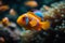 Colorful underwater symphony Fish swimming in vibrant, harmonious underwater realm