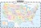 Colorful united states administrative and political vector map