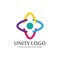 colorful unity concept logo icon vector template.