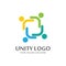 colorful unity concept logo icon vector template.