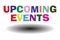 colorful upcoming events on white