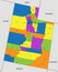 Colorful Utah political map with clearly labeled, separated layers.