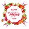 Colorful valentine`s day card flower arrangement