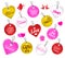 Colorful Valentine Tags Vector Set With Cupid And Love Birds