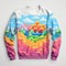 Colorful Valley Pixel Painting Sweatshirt - Realistic Forms, Low Resolution, Detailed Design