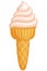 Colorful vanilla ice cream icon.