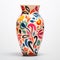 A colorful vase with a design on it, AI