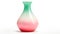 Colorful Vase with Green and Pink Colors on White Background AI Generated AI Generated