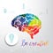 Colorful vector brain icon, banner and business icon. Watercolor creative concept. Vector concept - creativity and brain.