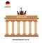 Colorful vector Brandenburg gate, famous landmark of Berlin, Germany.
