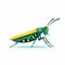 Colorful Vector Bug Background: Cricket, Locust, And Grasshopper Icon