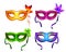 Colorful vector carnival masks set