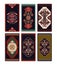 Colorful vector design for Tarot, playing cards, poker cards, reverse side. Geometric ornamental pattern, background