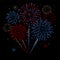 Colorful Vector fireworks on dark background