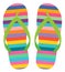 Colorful vector flip flops with stripes for summer