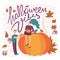 Colorful vector halloween vibes illustration. seasonal festive halloween themed concept