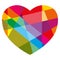 Colorful vector heart. Modern love concept.