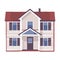 Colorful Vector Icon Of American Single Family House Separated On White