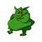 Colorful vector illuistration of a big fat troll or goblin