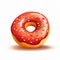 Colorful Vector Image Of A Sweet Red Donut On White Background