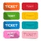 Colorful Vector Paper Movie Tickets Set Isolated