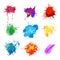 Colorful Vector Splashes - Blot, Stains Set. set splash color.