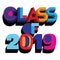 Colorful vector typography illustration of Class of 2019