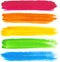 Colorful vector watercolor brush strokes