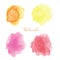 Colorful vector watercolor paint stamps