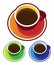 Colorful vectors: coffee cups top view