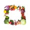 Colorful vegetable frame, healthy food concept.