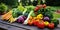 Colorful Veggie Garden Harvest - Farm-to-Table Bounty - Abundant and Fresh - Organic Delights