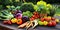 Colorful Veggie Garden Harvest - Farm-to-Table Bounty - Abundant and Fresh - Organic Delights