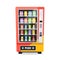 Colorful Vending Machine Adorned With An Array Of Tempting Snacks, From Crunchy Chips To Sweet Candies, And Drinks