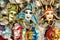 Colorful Venice carnival masks.