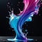 Colorful vibrant dynamic fluid pour and splash