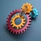 Colorful and Vibrant Paperclip Design with Cogwheel Inspiration
