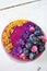 A colorful and vibrant smoothie bowl