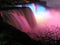 Colorful view of The American Falls at night, Niagara Falls