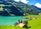 Colorful view of Thunersee Lake Thun in a beautiful summer day, Thun, Switzerland, Europe