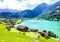 Colorful view of Thunersee Lake Thun in a beautiful summer day, Thun, Switzerland, Europe